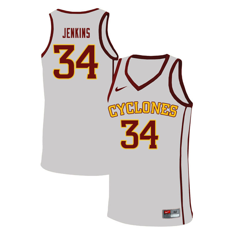 Men #34 Nate Jenkins Iowa State Cyclones College Basketball Jerseys Sale-White - Click Image to Close